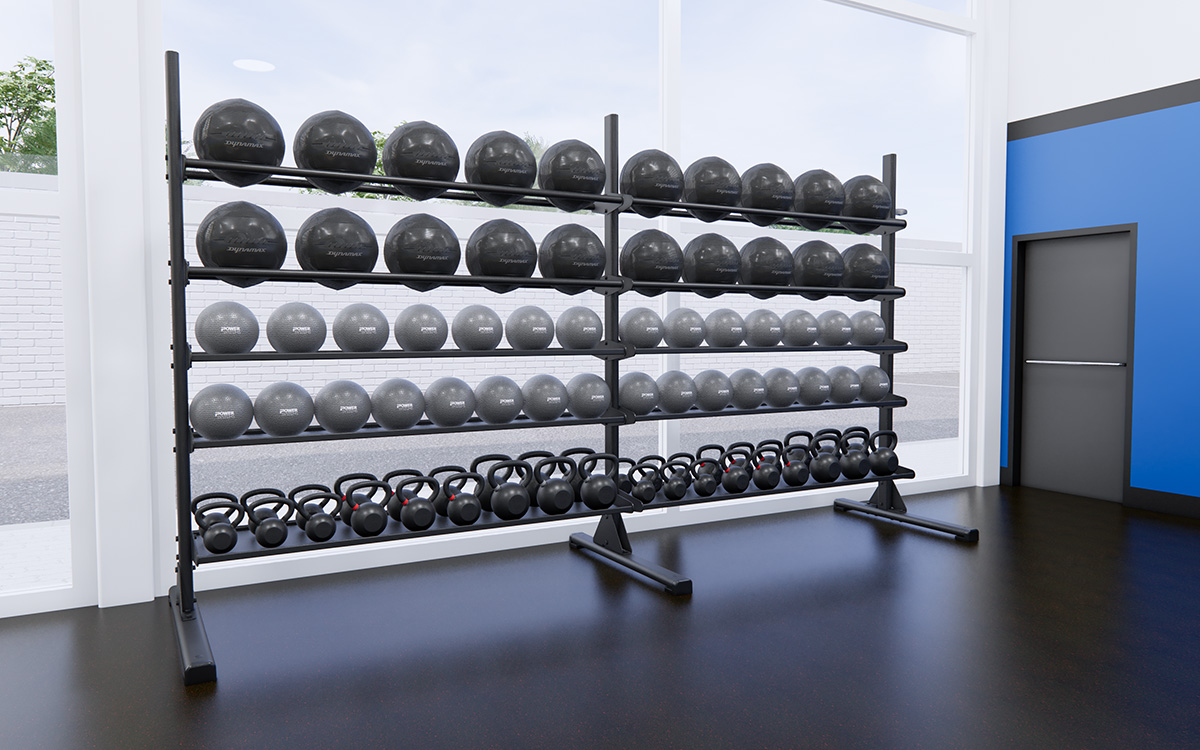 Closeup of Storage Racks at School Performance Center